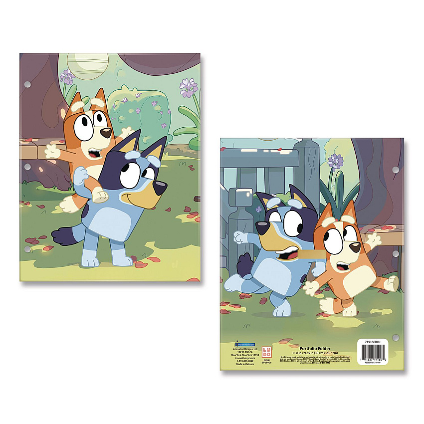 Innovative Designs Licensed Two-Pocket Folder, Bluey and Bingo, Side: 3-Hole Punched, Accommodates (50) 11 x 8.5 Sheets, Multicolor (719160BLUSA)