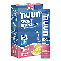 nuun Sport Hydration Electrolyte Powder Drink Mix, Pink Lemonade, 0.17 oz Stick, 10/Box (02392)