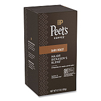 Peet's Coffee Major Dickason's Blend Coffee Pods, Dark Roast, 16/Box, 6 Boxes/Carton (PCE02781)