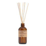 P.F. Candle Co. Reed Diffuser, Sandalwood Rose, 3.5 oz, 4.25" Bottle, 9" Reeds, Amber (RD32)