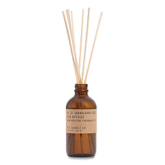 P.F. Candle Co. Reed Diffuser, Sandalwood Rose, 3.5 oz, 4.25" Bottle, 9" Reeds, Amber (RD32)