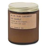 P.F. Candle Co. Ojai Lavender Soy Candle, 40 to 50 Hours Burn Time, 2.9 d x 3.5 h, 7.2 oz, Amber (SC35)