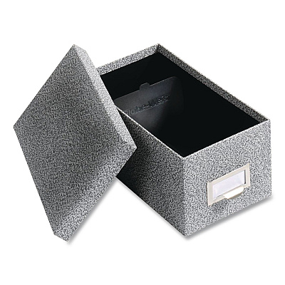 Pendaflex Index Card File Box, Holds 1,000 4 x 6 Cards, 6.63 x 11.63 x 5, Fiberboard, Black Agate (94BLA)