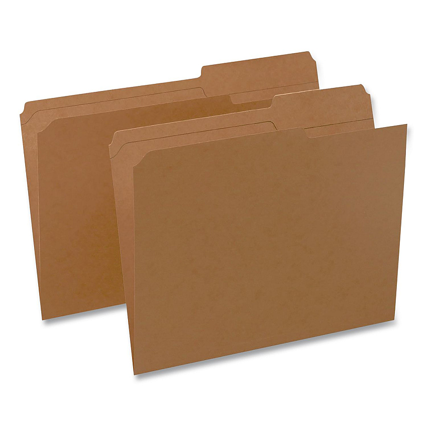 Pendaflex Reinforced Top-Tab File Folders, 2/5-Cut Tabs, Letter, Brown Kraft, 100/Box (RK15225RE)