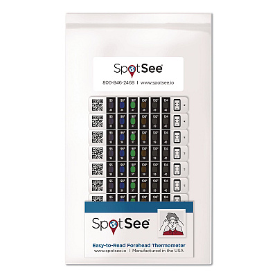 SpotSee Liquid Crystal Forehead Thermometer, 100/Pack (C8720ST)