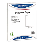 Printworks Perforated Paper, 92 Bright, Perforated 0.5" from Left, 24 lb Bond Weight, 8.5 x 11, White, 500 Sheets/Ream, 5 Reams/Carton (04112P)