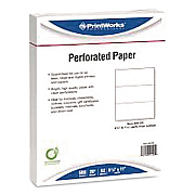 Printworks Punched Paper, 92 Bright, Side: 44-Hole (4:1 Spiral), 20 lb Bond Weight, 8.5 x 11, White, 500/Ream, 5 Reams/Carton (04145P)