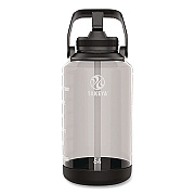 TAKEYA Tritan Motivational Plastic Water Bottle, 64 oz, Stormy Black (54145)
