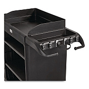 Vacuum Holder, For All Rubbermaid Commercial Full Size and Compact Housekeeping Carts, Plastic, Black, 6/Carton (2202571)