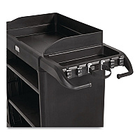 Vacuum Holder, For All Rubbermaid Commercial Full Size and Compact Housekeeping Carts, Plastic, Black, 6/Carton (2202571)