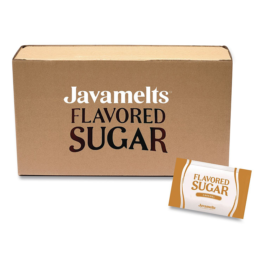 Javamelts Flavored Sugar, Caramel, 0.08 oz Packet, 1,000/Carton (JMT39641)
