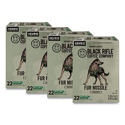 Black Rifle Coffee Company Fur Missile Coffee K-Cups, 22/Box, 4 Boxes/Carton (5510CT)