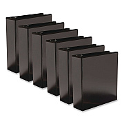 Simply Round Ring View Binder, 3 Rings, 3" Capacity, 11 x 8.5, Black, 6/Carton (2372121690)