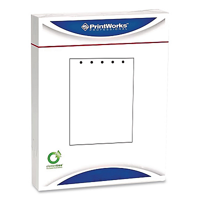 Printworks Punched Paper, 92 Bright, Top: 5-Hole, 20 lb Bond Weight, 8.5 x 11, White, 500/Ream (04108)