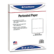 Printworks Perforated Paper, 92 Bright, Perforated 3.67 from Bottom, 24 lb Bond Weight, 8.5 x 11, White, 500 Sheets/Ream, 5 Reams/Carton (04126)