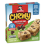 Quaker Granola Bars, Chewy Chocolate Chip, 0.84 oz Individually Wrapped, 8/Box (QUA31182)