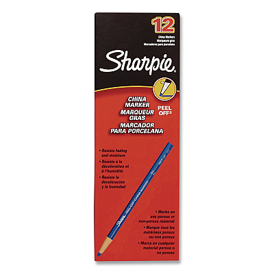 Sharpie Peel-Off China Markers, Blue, Dozen (1764000)