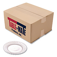 Fineline Settings Flairware Dinner Plate, 10.25" dia, Clear, 144/Carton (210CL)