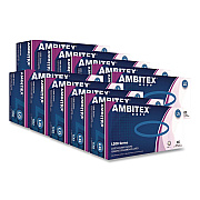 AMBITEX L200 Series Powder-Free Latex Gloves, Large, 5 mil Thick, 9" Long, Cream, 100/Box, 10 Boxes/Carton (LLG200CT)