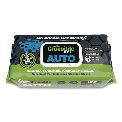 Crocodile Cloth Auto Cleaning Cloths, 10 x 15, White, 100/Pack (6930100)