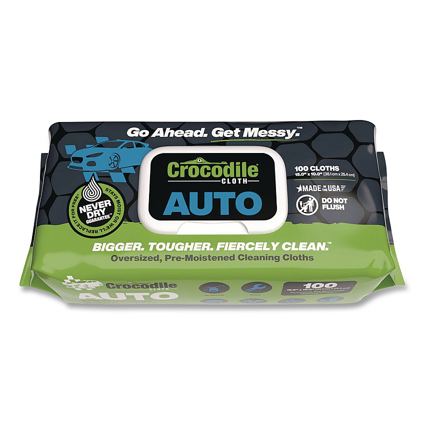 Crocodile Cloth Auto Cleaning Cloths, 10 x 15, White, 100/Pack (6930100)