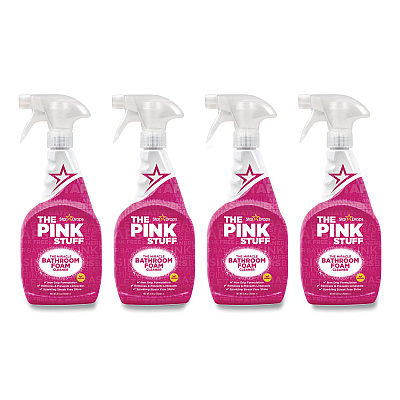 The Pink Stuff Bathroom Foam Cleaner, Fruity Scent, 25.4 oz Spray Bottle, 4/Carton (823787CT)