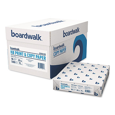 Boardwalk High-Bright Multipurpose Paper, 96 Bright, 20 lb Bond Weight, 8.5 x 11, White, 500 Sheets/Ream, 10 Reams/Carton (91200)