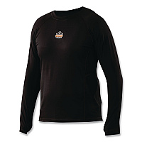 ergodyne N-Ferno 6435 Midweight Long Sleeve Base Layer Shirt, 5X-Large, Black (40209)