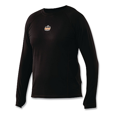 ergodyne N-Ferno 6435 Midweight Long Sleeve Base Layer Shirt, 5X-Large, Black (40209)