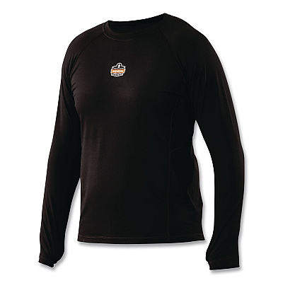 ergodyne N-Ferno 6435 Midweight Long Sleeve Base Layer Shirt, 4X-Large, Black (40208)