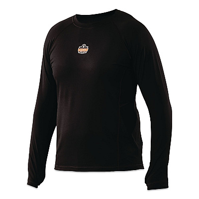 ergodyne N-Ferno 6435 Midweight Long Sleeve Base Layer Shirt, Small, Black (40202)