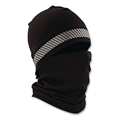 ergodyne N-Ferno 6831 Reflective Balaclava Face Mask 3-in-1, Polyester, One Size Fits Most, Black (16861)