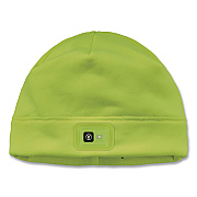ergodyne N-Ferno 6801 Winter Skull Cap with LED Rechargeable Light, Fleece, One Size Fits Most, Lime (16790)