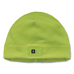 ergodyne N-Ferno 6801 Winter Skull Cap with LED Rechargeable Light, Fleece, One Size Fits Most, Lime (16790)