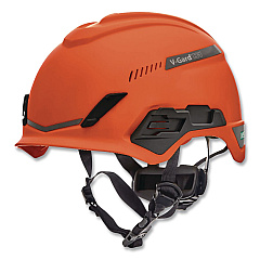 MSA V-Gard H1 Safety Helmet, Vented, Brimless, Fas-Trac III Pivot Ratchet Suspension, One Size Fits Most (6.5 to 8), Orange (10194789)
