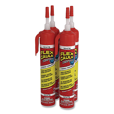 Flex Caulk Hi-Performance Hybrid Caulk, 9 oz Aerosol Can, Dries White, 4/Carton (CFSWHTR675)
