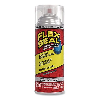 Flex Seal Liquid Rubber Sealant Coating Aerosol, 2 oz Aerosol Can, Dries Clear, 12/Carton (FSCLRMINI)