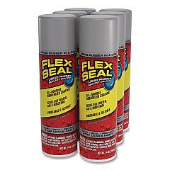 Flex Seal Liquid Rubber Sealant Coating Aerosol, 14 oz Aerosol Can, Dries Gray, 6/Carton (FSGRYR20)