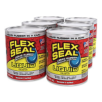 Flex Seal Liquid Rubber Sealant Coating Liquid, 16 oz Can, Dries Clear, 6/Carton (LFSCLRR16)