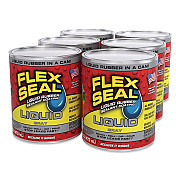 Flex Seal Liquid Rubber Sealant Coating Liquid, 16 oz Can, Dries Gray, 6/Carton (LFSGRYR16)