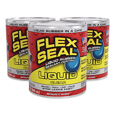 Flex Seal Liquid Rubber Sealant Coating Liquid, 32 oz Can, Dries Clear, 6/Carton (LFSCLRR32)