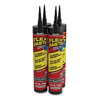 Flex Paste Super Thick Rubberized Paste, 9 oz Cartridge, Dries Black, 4/Carton (PFSBLKR10)
