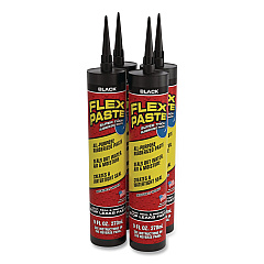 Flex Paste Super Thick Rubberized Paste, 9 oz Cartridge, Dries Black, 4/Carton (PFSBLKR10)