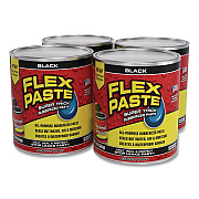 Flex Paste Super Thick Rubberized Paste, 3 lb Can, Dries Black, 4/Carton (PFSBLKR32)