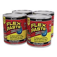 Flex Paste Super Thick Rubberized Paste, 3 lb Can, Dries Black, 4/Carton (PFSBLKR32)