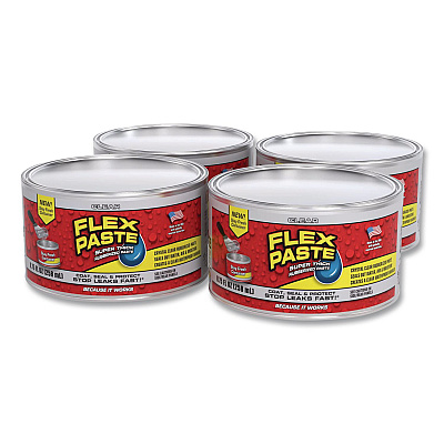 Flex Paste Super Thick Rubberized Paste, 1 lb Can, Dries Clear, 4/Carton (PFSCLRR16)