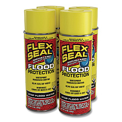 Removable Rubber Sealant Coating Flood Protection Spray, 10 oz Aerosol Can, Dries Yellow, 6/Carton (RFSYELR16)