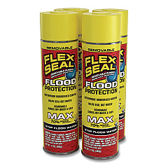 Removable Rubber Sealant Coating Flood Protection Spray, 17 oz Aerosol Can, Dries Yellow, 4/Carton (RFSYELR24)