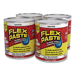 Flex Paste Super Thick Rubberized Paste, 3 lb Can, Dries White, 4/Carton (PFSWHTR32)