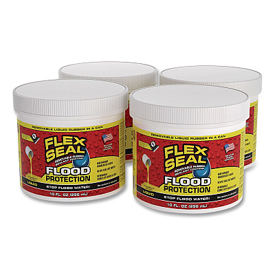 Flex Seal Liquid Flood Protection, 10 oz Can, Dries Yellow, 4/Carton (RLSYELR12)